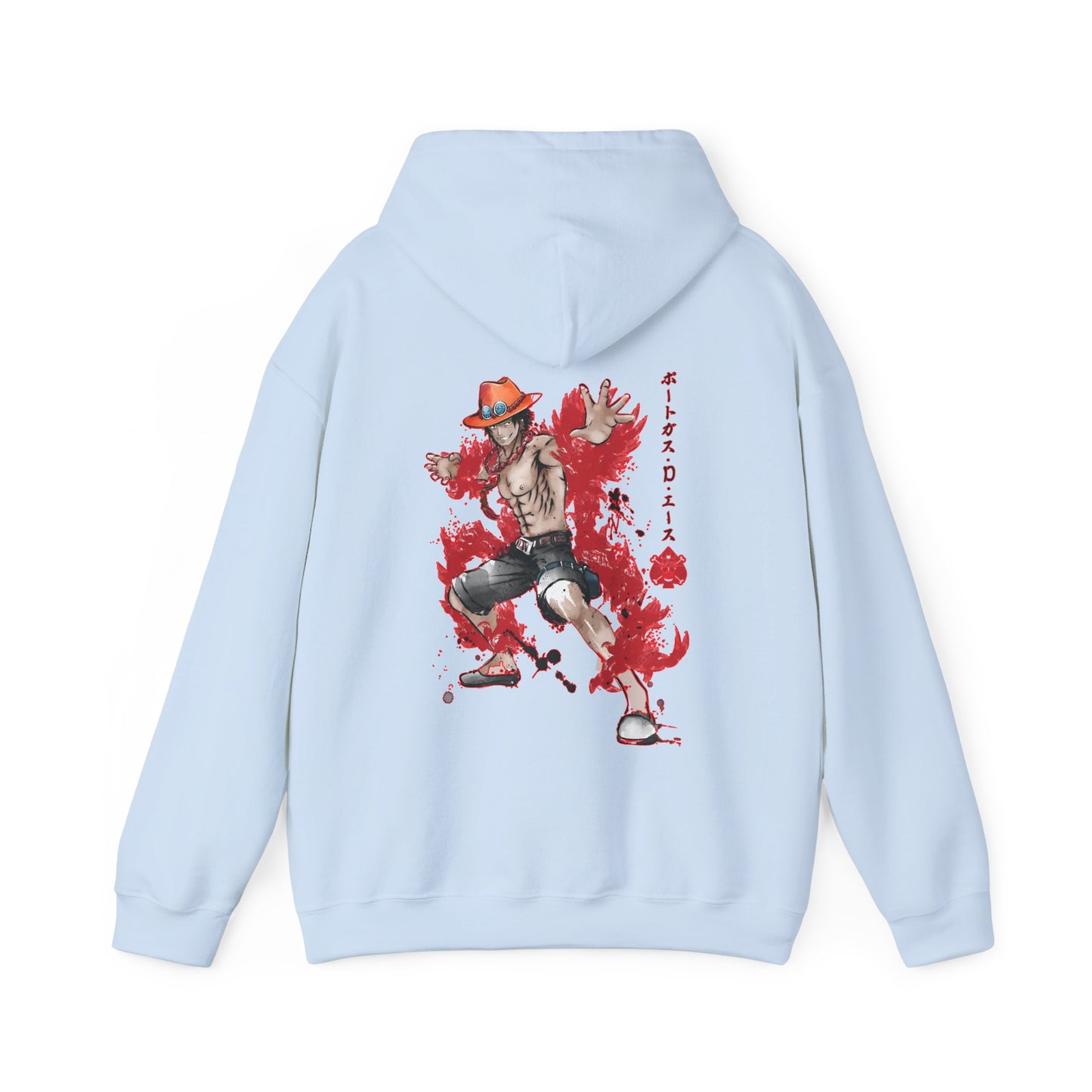Portgas D. Ace Back Print Hoodie – 100% Cotton One Piece Anime Sweatshirt