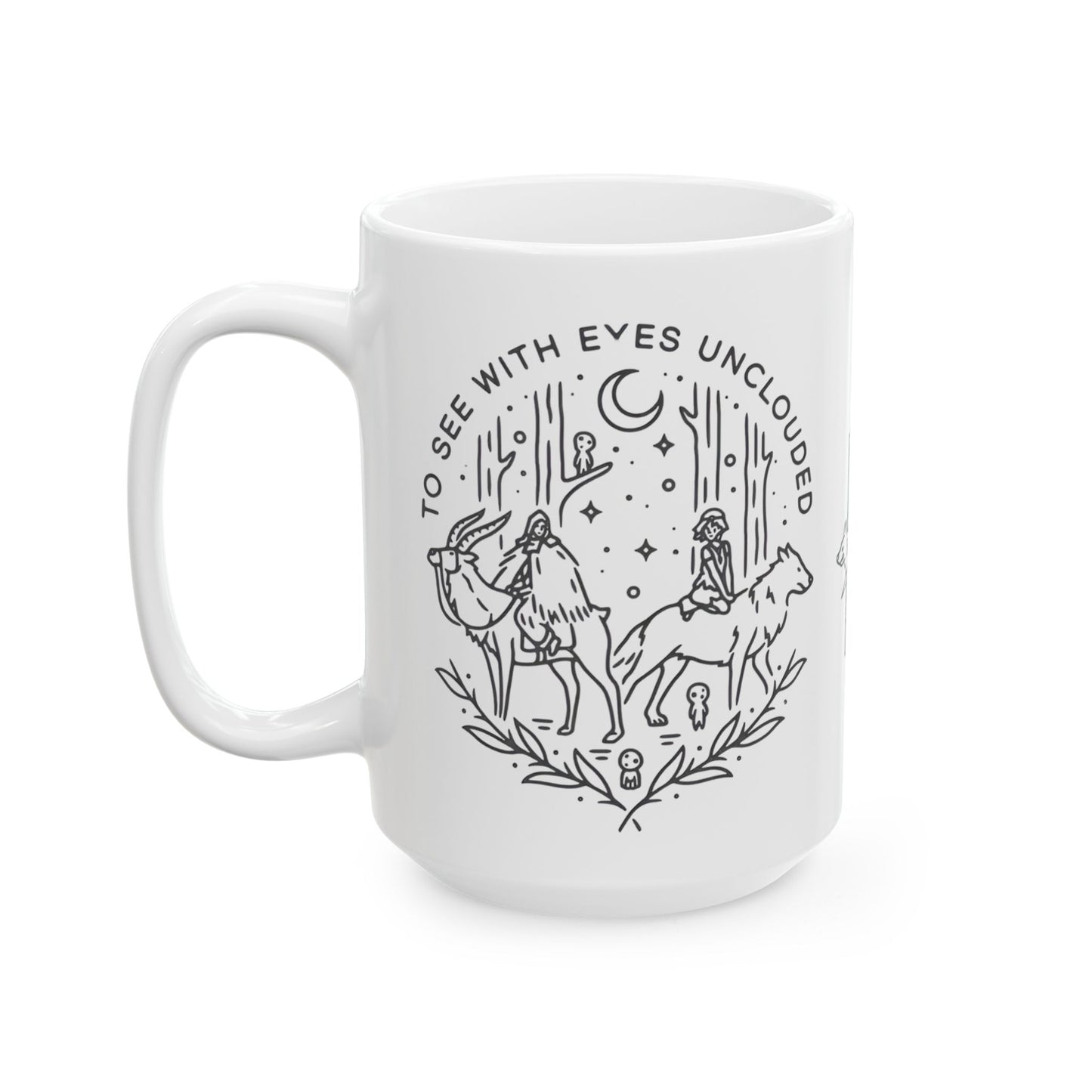 Princess Mononoke Art Mug – Studio Ghibli Ceramic Coffee Cup – 11oz & 15oz Anime Gift for Ghibli Fans