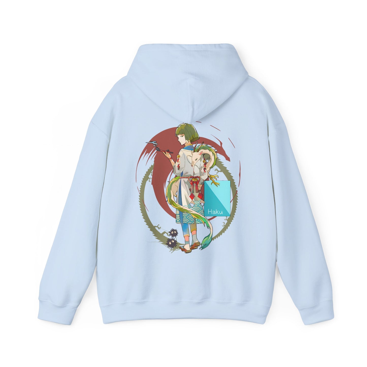 Haku Spirited Away Back Print Hoodie – 100% Cotton Studio Ghibli Hoodie for Anime and Fantasy Lovers