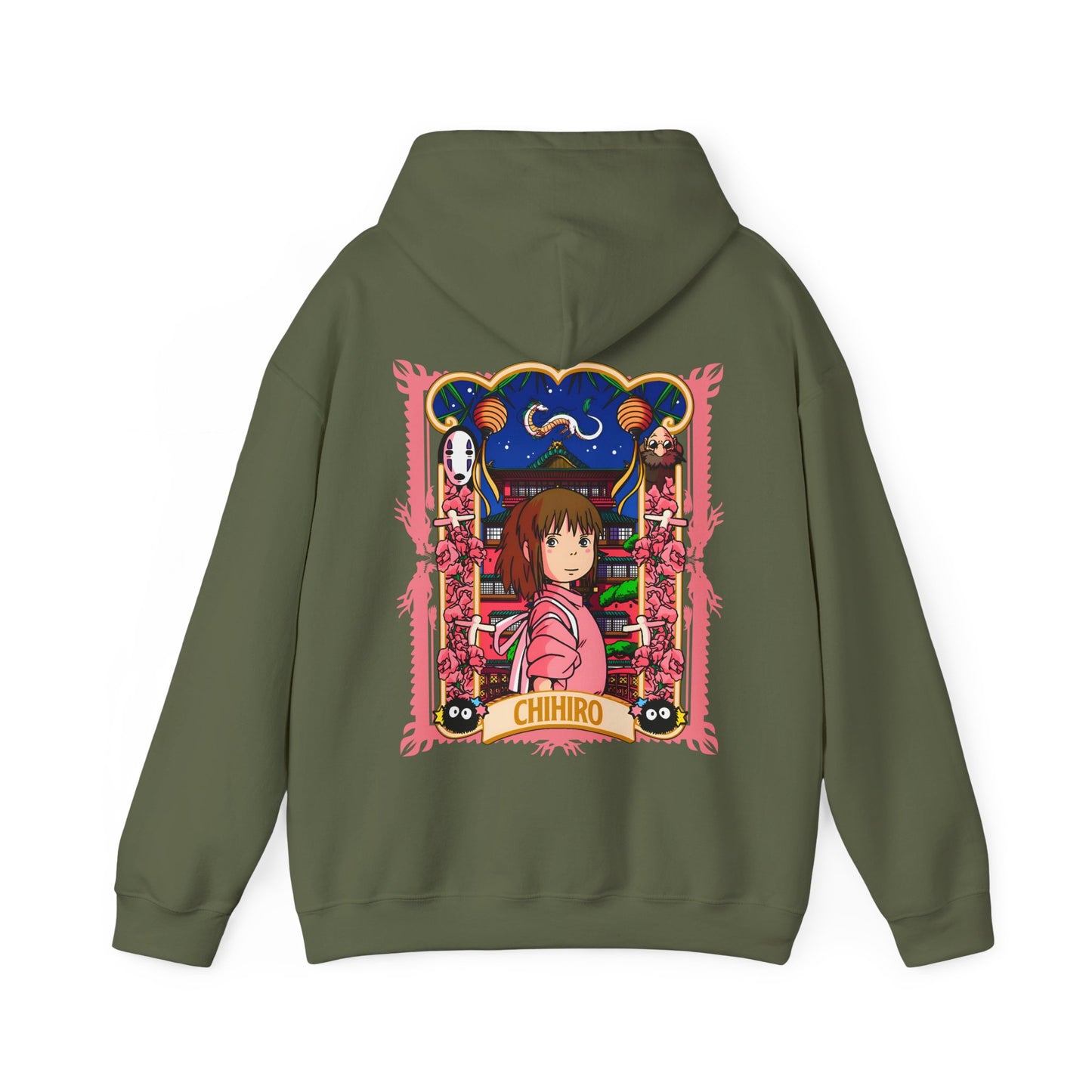 Spirited Away Chihiro Back Print Hoodie – 100% Cotton Studio Ghibli Hoodie for Anime Fans