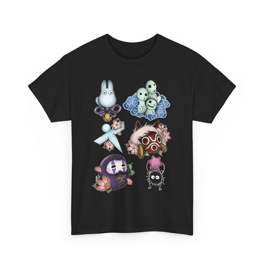 Ghibli Creatures Art T-Shirt | 100% Cotton Studio Ghibli Anime Tee