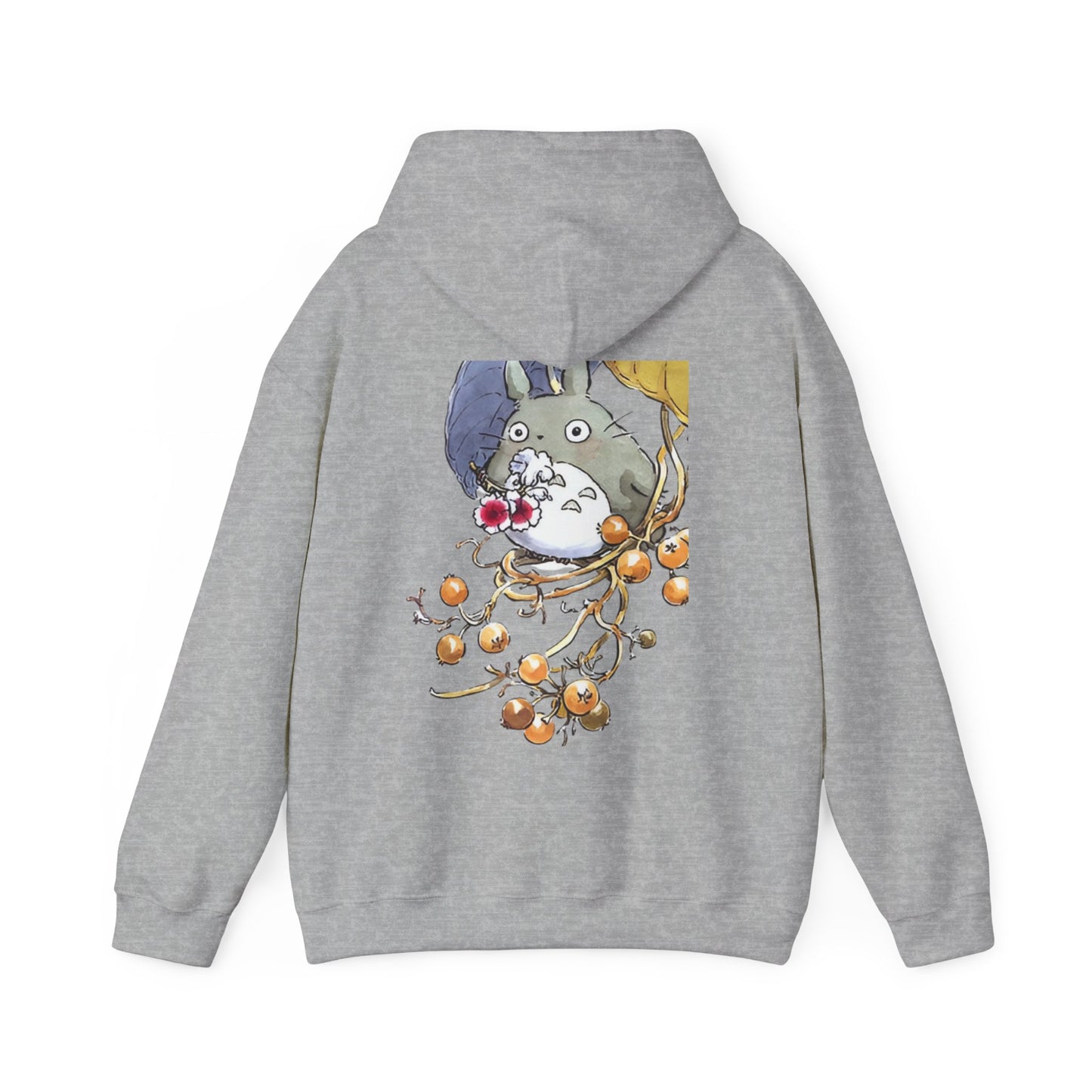 My Neighbor Totoro with Flowers Back Print Hoodie – 100% Cotton Studio Ghibli Floral Hoodie