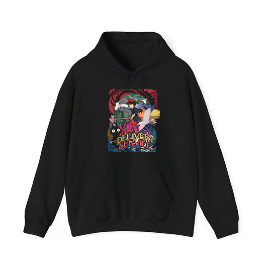 Kiki's Delivery Service Art Hoodie – 100% Cotton Studio Ghibli Anime Pullover for Fans