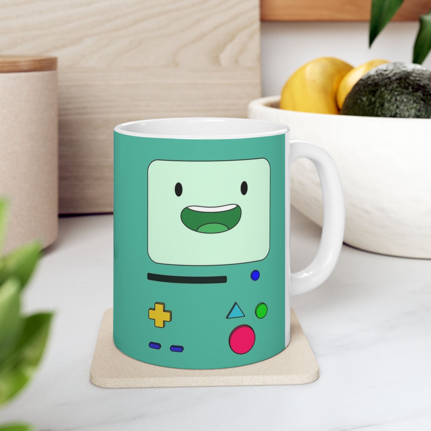 BMO Adventure Time Mug – Beemo Ceramic Coffee Cup – 11oz & 15oz Gift for Cartoon Fans