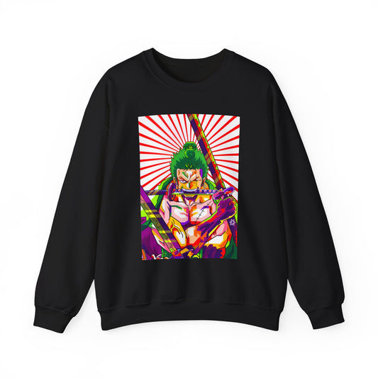 One Piece Zoro Style Sweatshirt – 100% Cotton Anime Pullover for Swordsman Fans