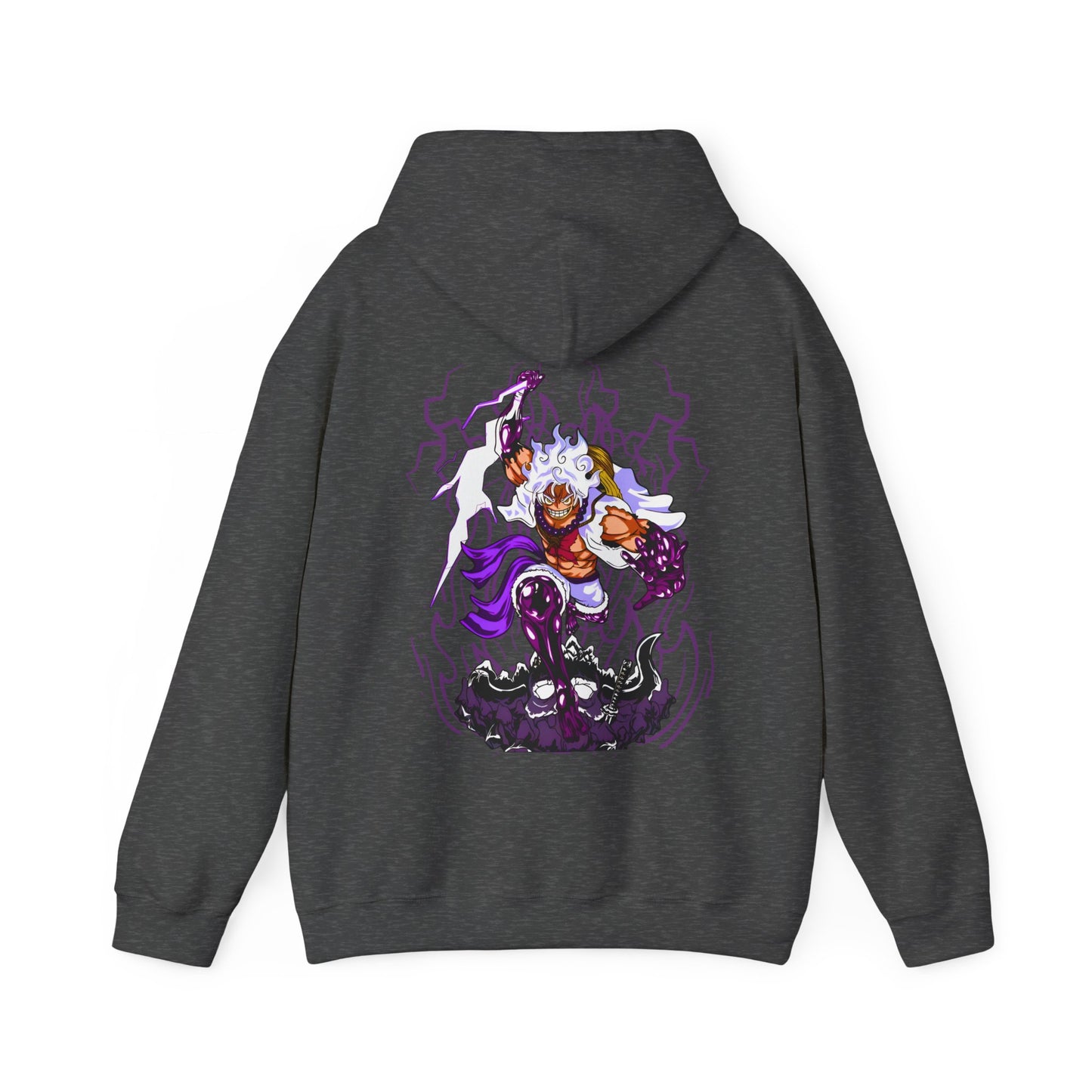 Luffy Gear 5 One Piece Back Print Hoodie – 100% Cotton Anime Hoodie for Straw Hat Fans