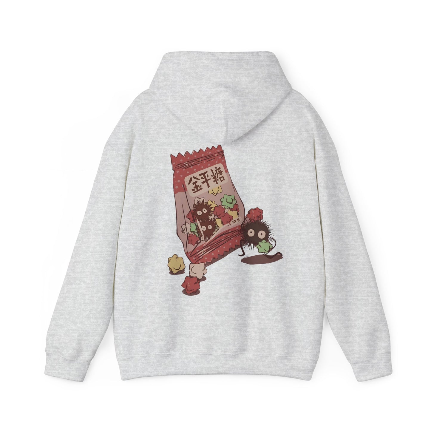 Soot Sprites Candy Back Print Hoodie – 100% Cotton Studio Ghibli Inspired Anime Hoodie