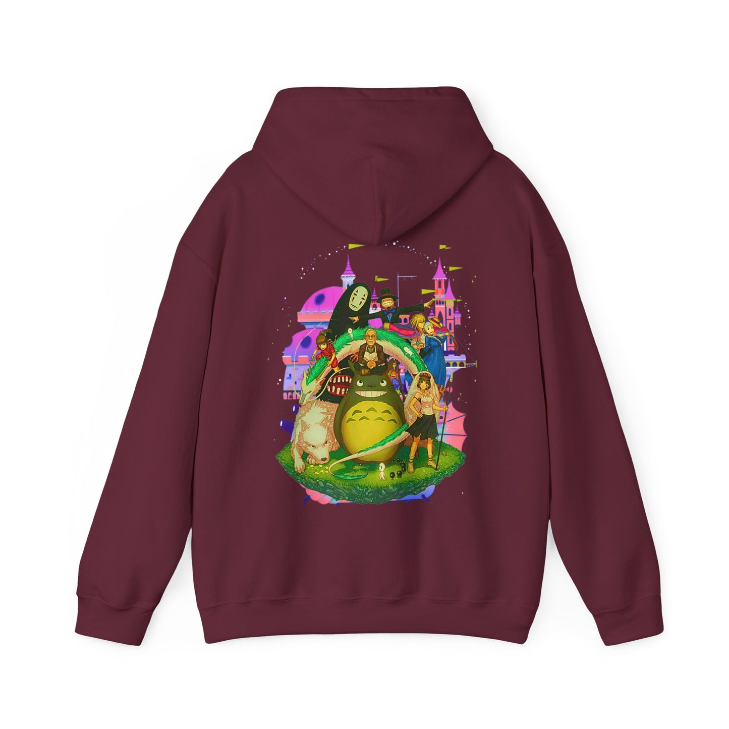 Hayao Miyazaki Characters Hoodie – 100% Cotton Studio Ghibli Back Print Pullover