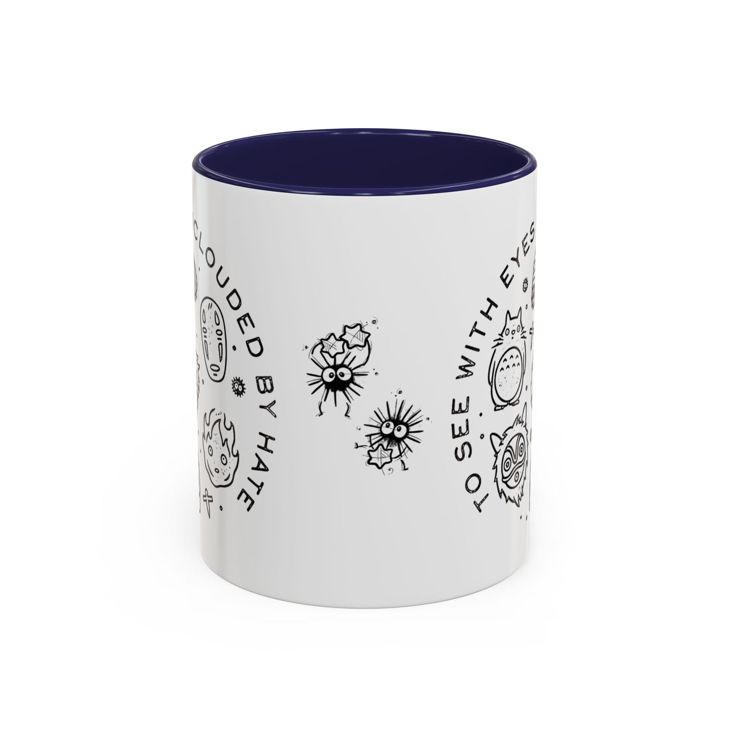 Universe Ghibli Accent Mug – Color Handle Anime Coffee Cup – 11oz & 15oz Studio Ghibli Ceramic Mug Gift
