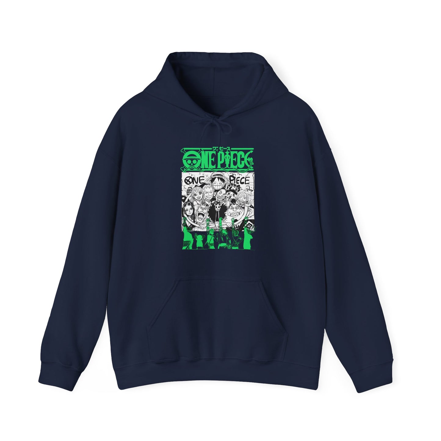 One Piece Characters Hoodie – 100% Cotton Anime Pullover Featuring Straw Hat Crew