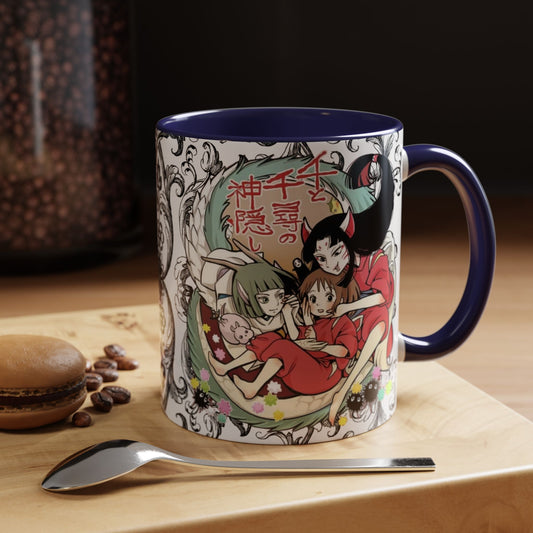 Spirited Away Cool Accent Mug – Studio Ghibli Color Handle Coffee Cup – 11oz & 15oz Ceramic Gift for Anime Fans