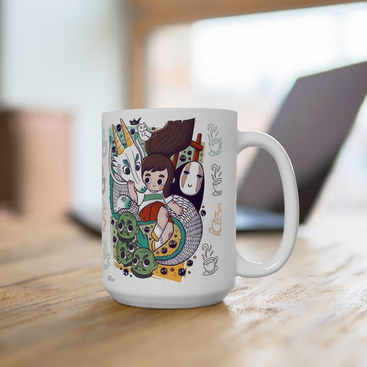Spirited Away Mug – Studio Ghibli Coffee Cup 11oz & 15oz – Anime Gift Featuring Chihiro & Haku