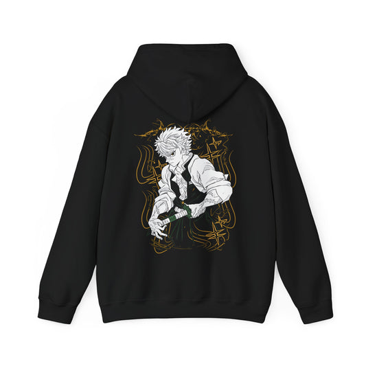 Sanemi Shinazugawa Back Print Hoodie – 100% Cotton Demon Slayer Streetwear for Anime Fans