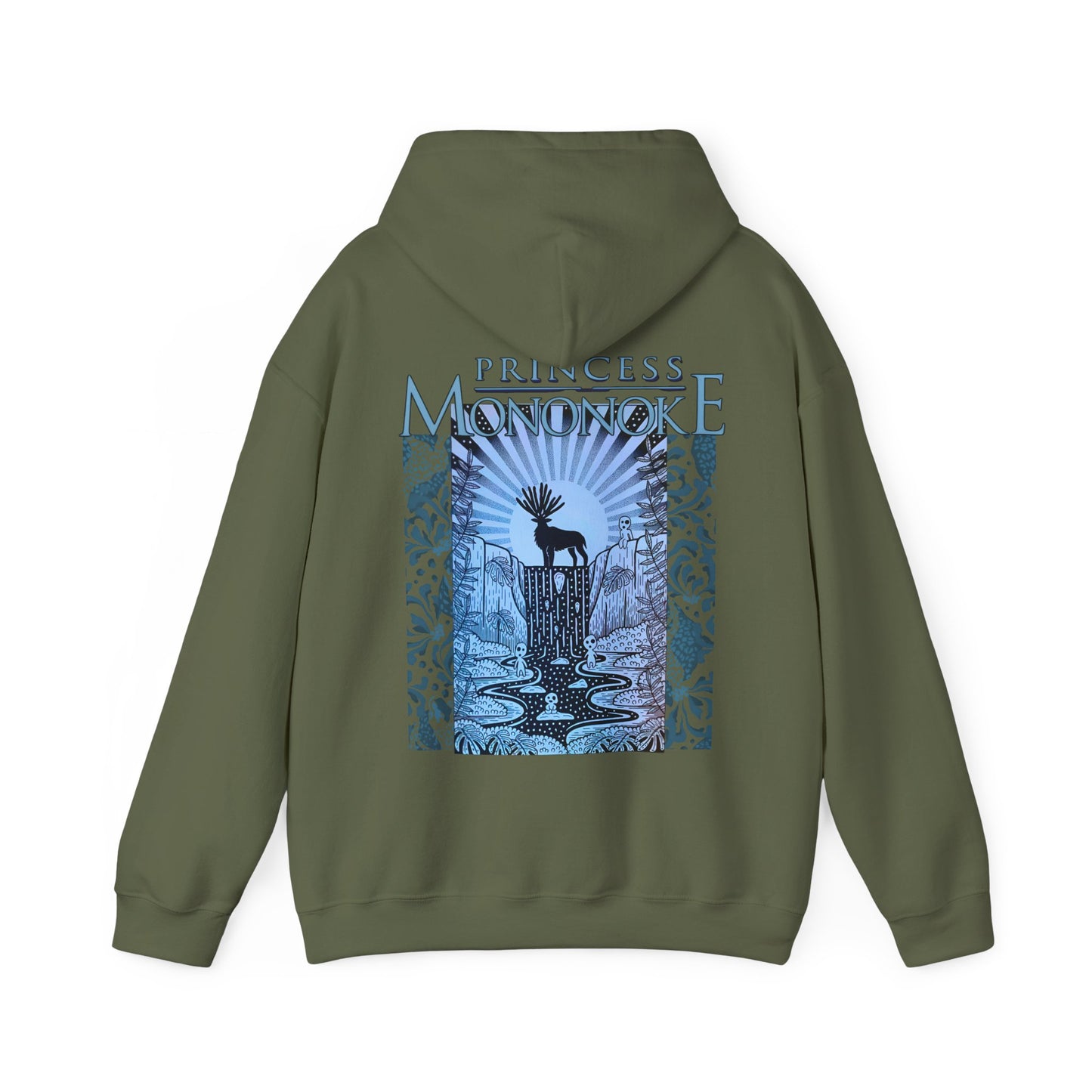 Mononoke Princess Forest Spirit Back Print Hoodie – 100% Cotton Studio Ghibli Anime Sweatshirt