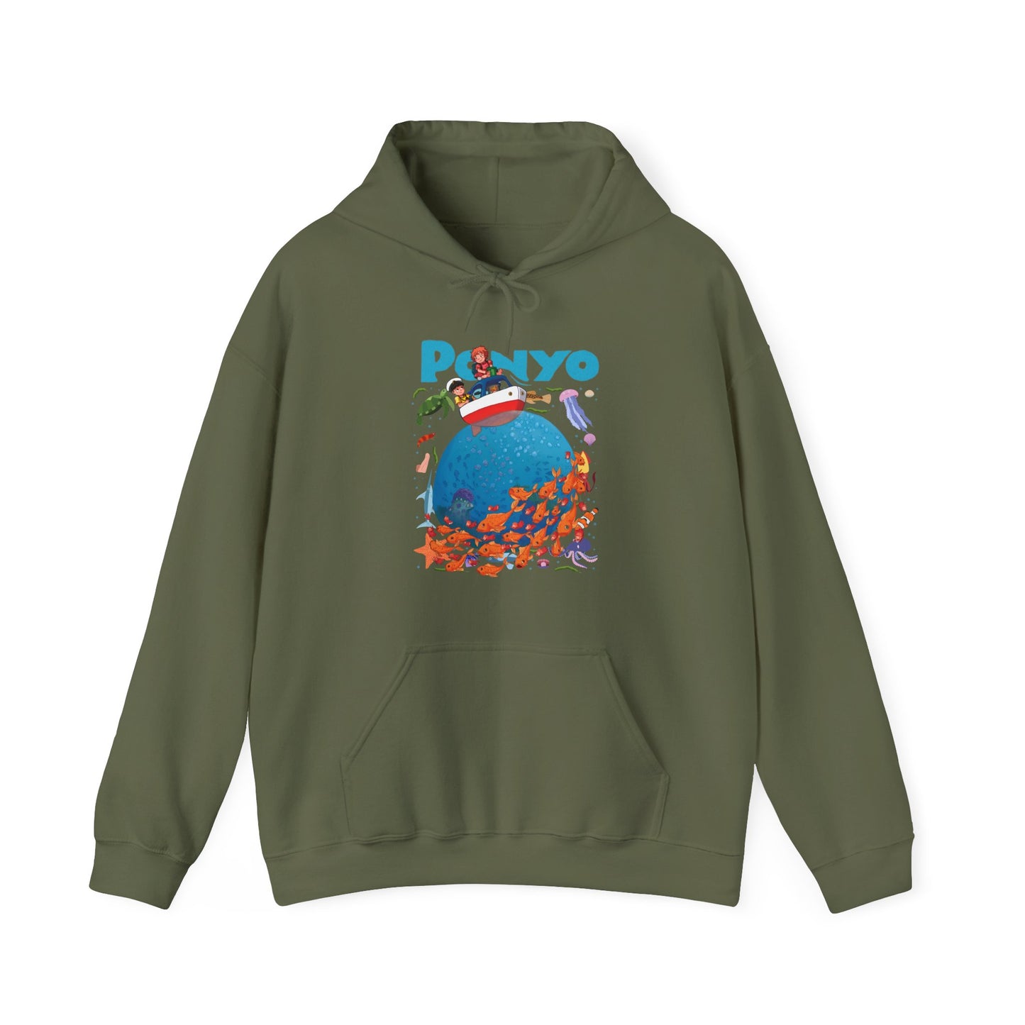 Ponyo and Sosuke Boat Adventure Hoodie – 100% Cotton Studio Ghibli Inspired Pullover