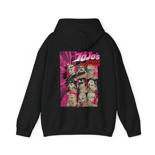 JoJo’s Bizarre Adventure Back Print Hoodie – 100% Cotton Anime Pullover with Stand & Joestar Back Design – Otaku Streetwear