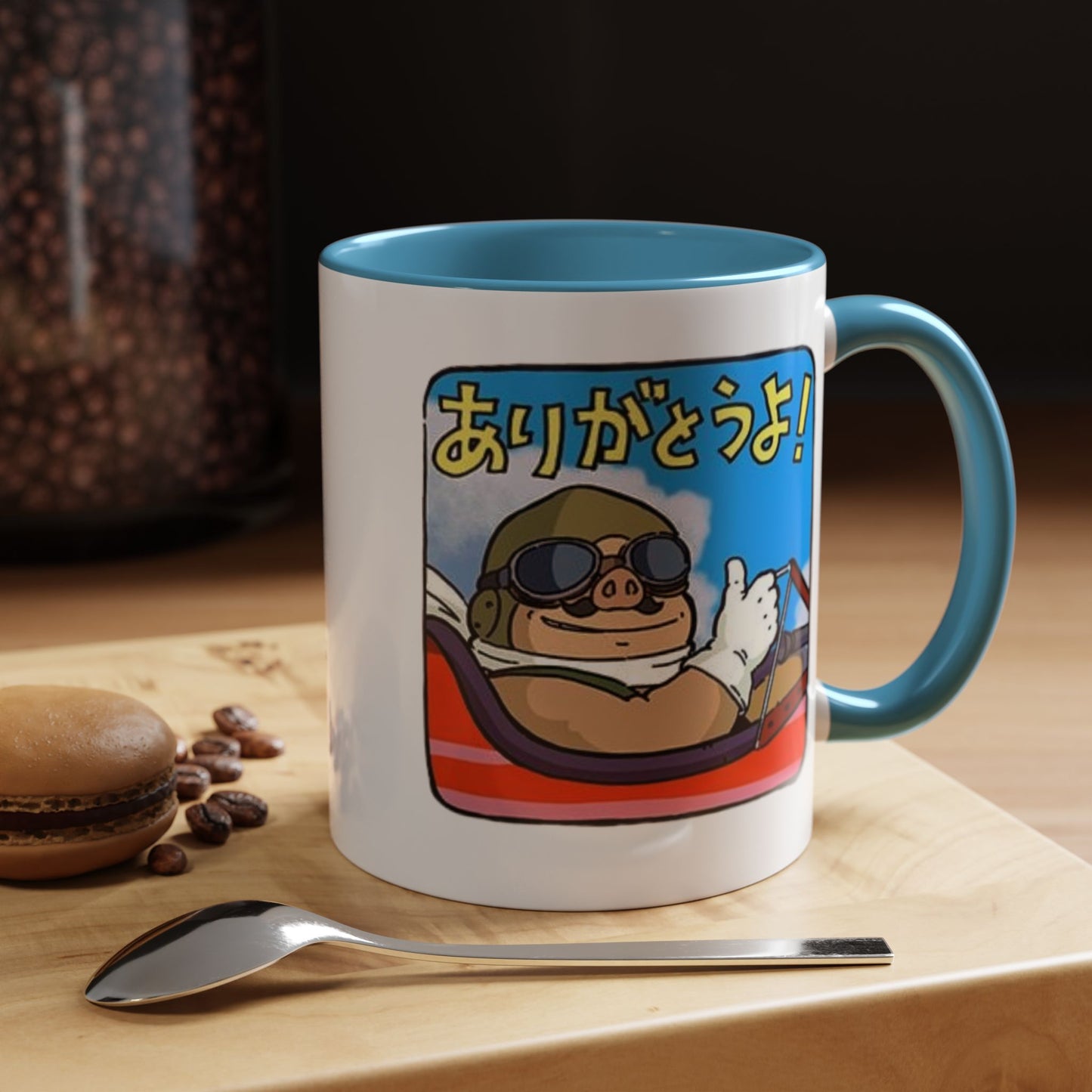 Porco Rosso Tribute Accent Mug – Studio Ghibli Anime Coffee Cup – 11oz & 15oz Ceramic Gift