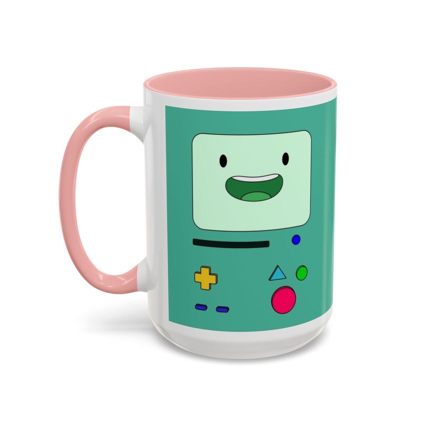BMO Adventure Time Accent Handle Mug – Colorful Beemo Cup – 11oz & 15oz Ceramic Gift for Cartoon Fans