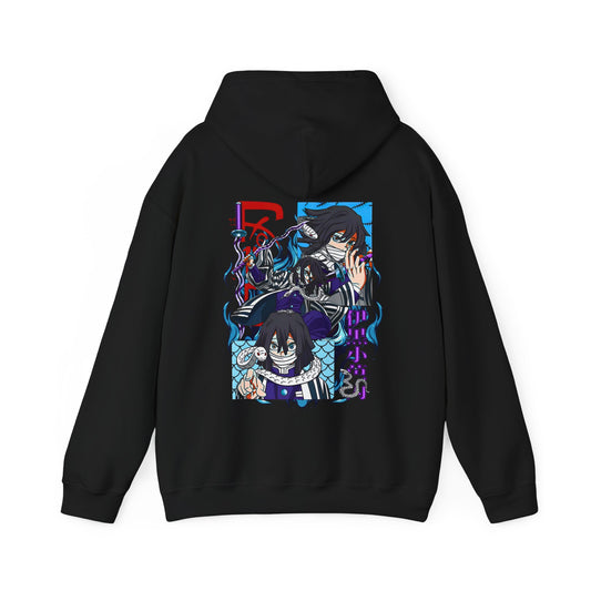 Obanai Iguro Back Print Hoodie – 100% Cotton Demon Slayer Serpent Hashira Anime Hoodie