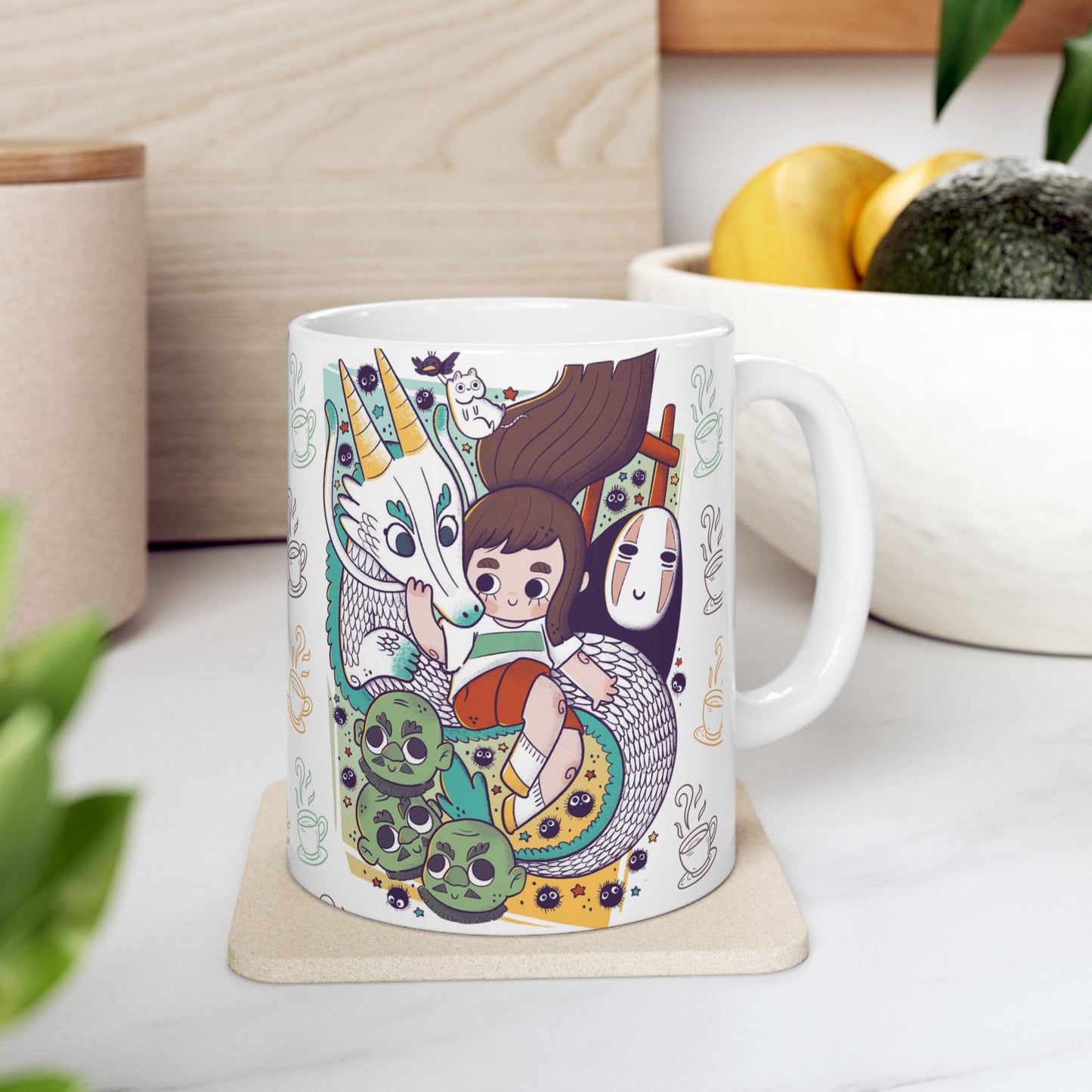 Spirited Away Mug – Studio Ghibli Coffee Cup 11oz & 15oz – Anime Gift Featuring Chihiro & Haku