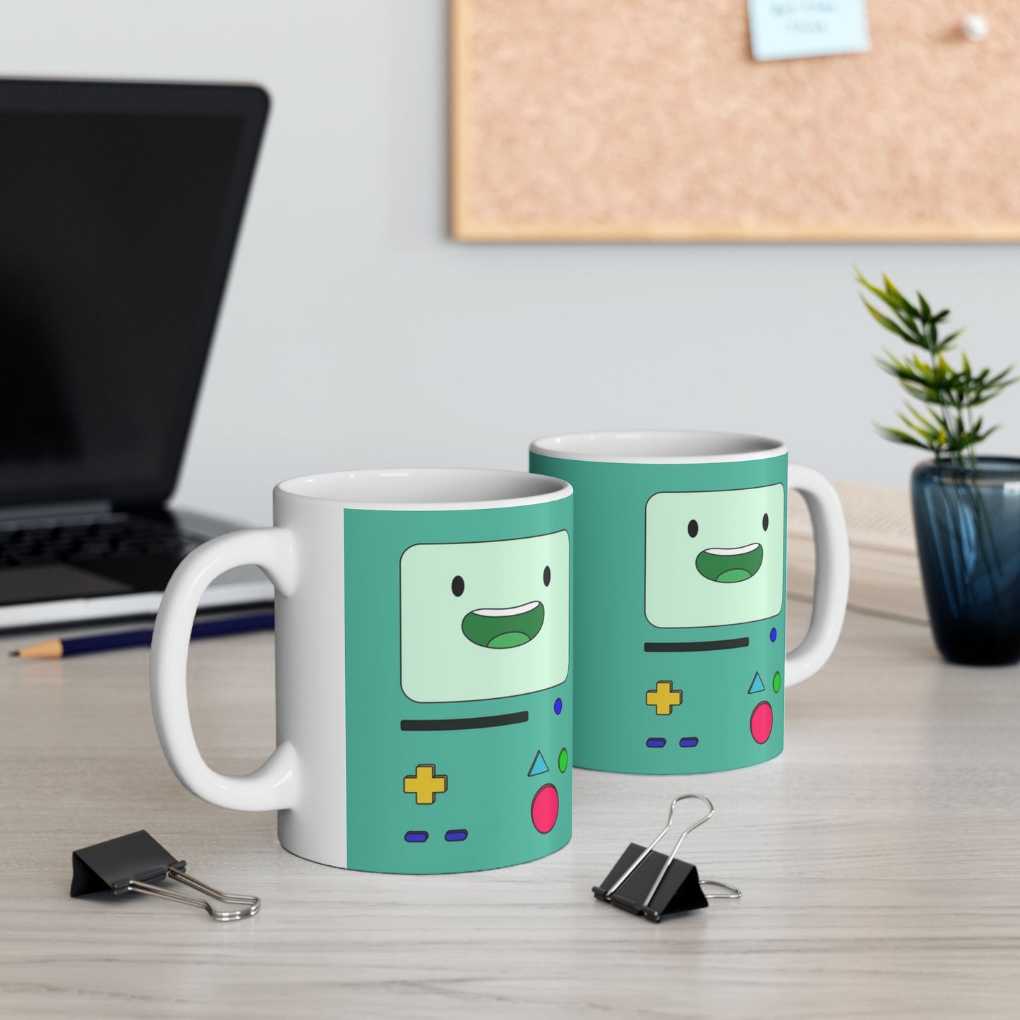 BMO Adventure Time Mug – Beemo Ceramic Coffee Cup – 11oz & 15oz Gift for Cartoon Fans