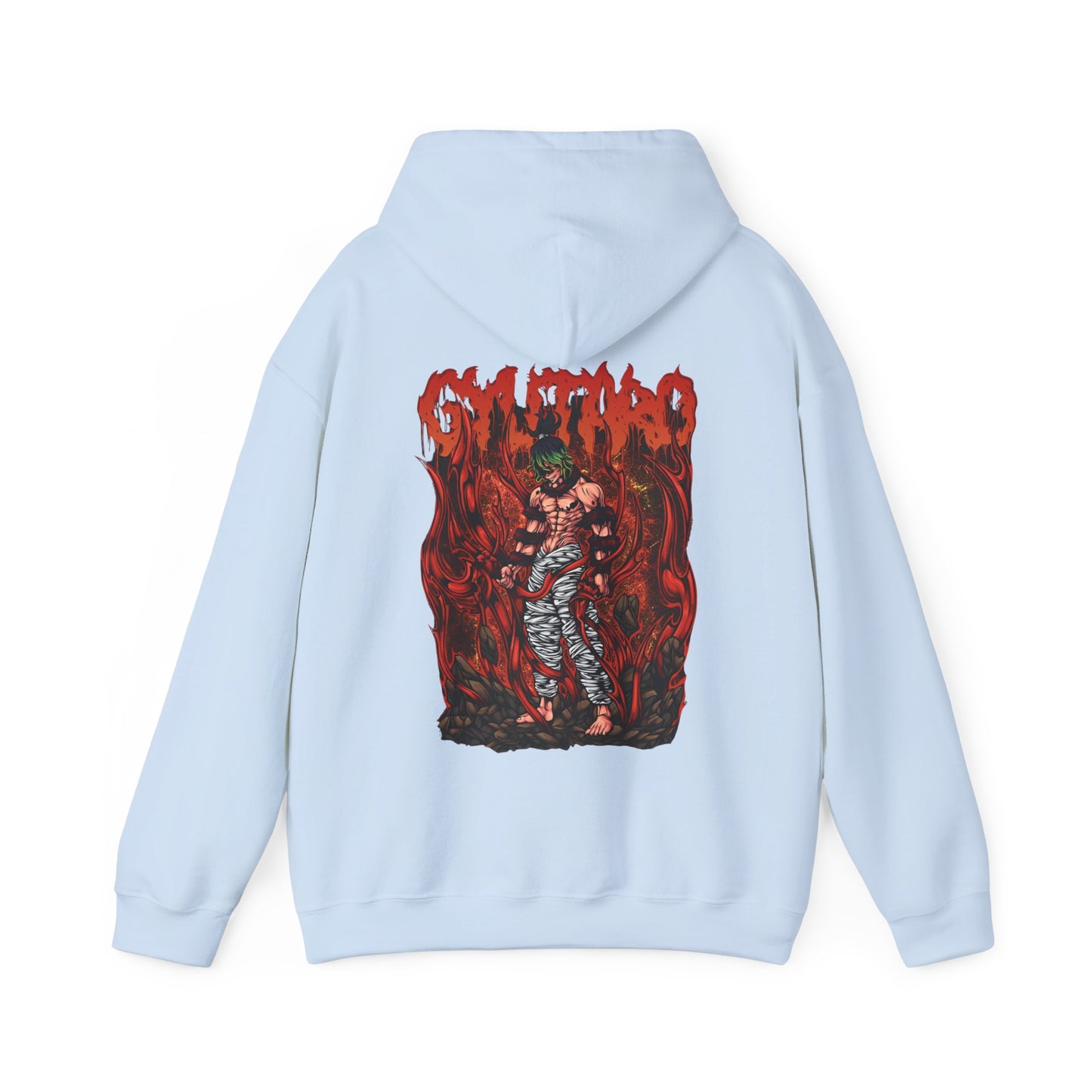 Gyutaro Demon Slayer Back Print Hoodie – 100% Cotton Anime Hoodie for Upper Moon Six Fans