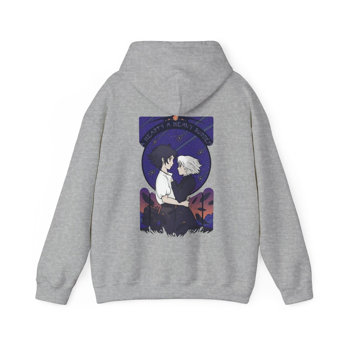 Howl and Sophie Couple Back Print Hoodie – 100% Cotton Studio Ghibli Hoodie from Howl’s Moving Castle