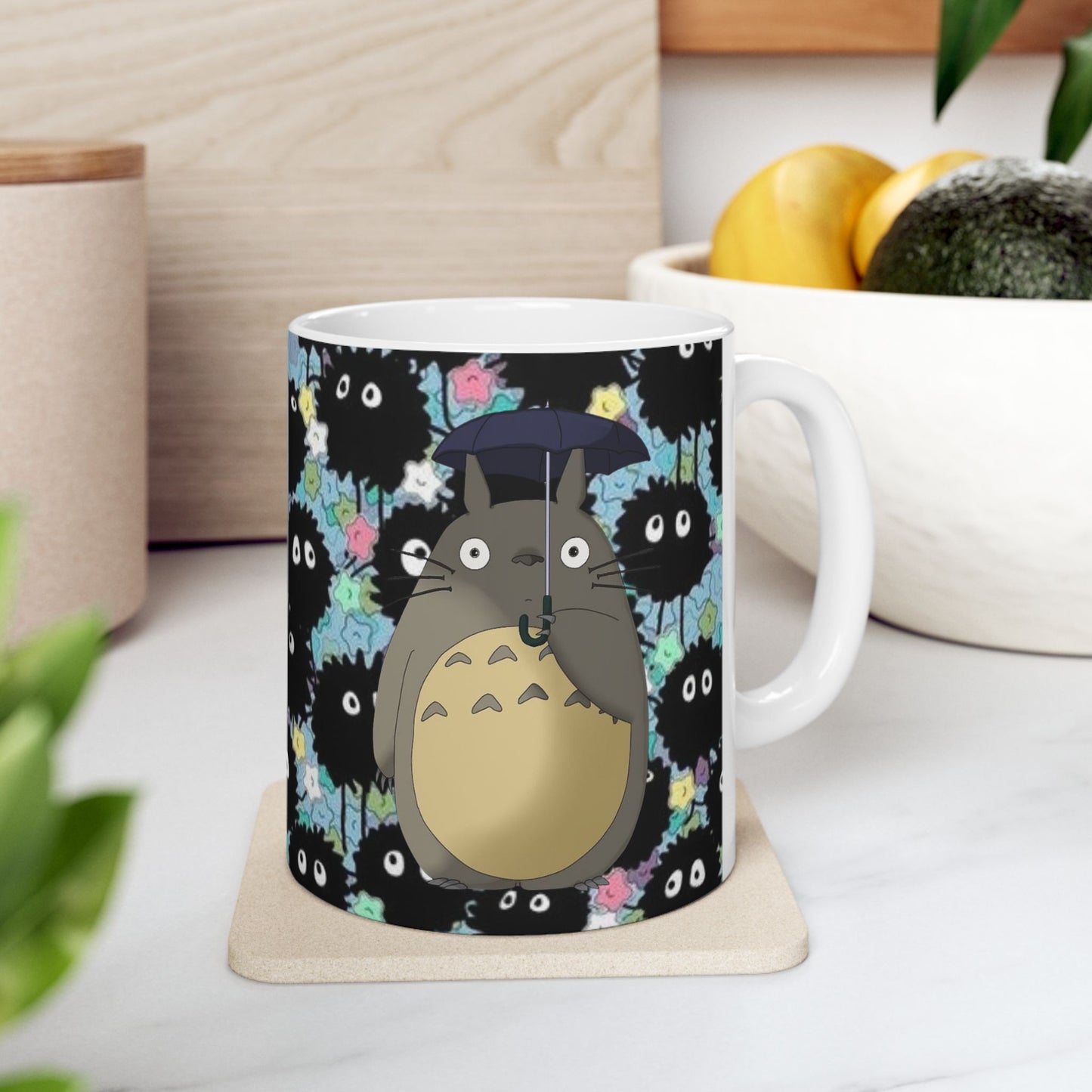 Totoro and Soot Sprites Mug – Studio Ghibli Ceramic Cup – 11oz & 15oz Coffee Mug Gift for Anime Fans