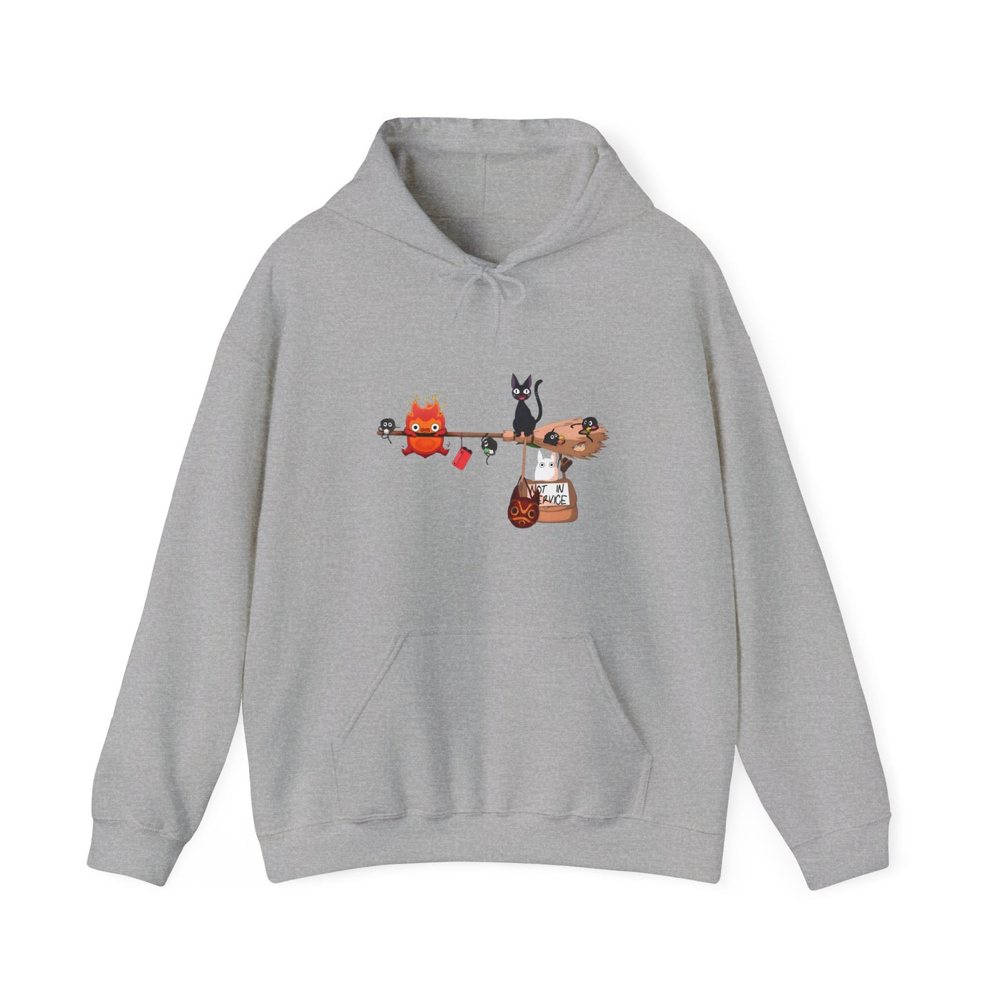 Calcifer Jiji Soot Sprites Hoodie – 100% Cotton Studio Ghibli Anime Character Hoodie