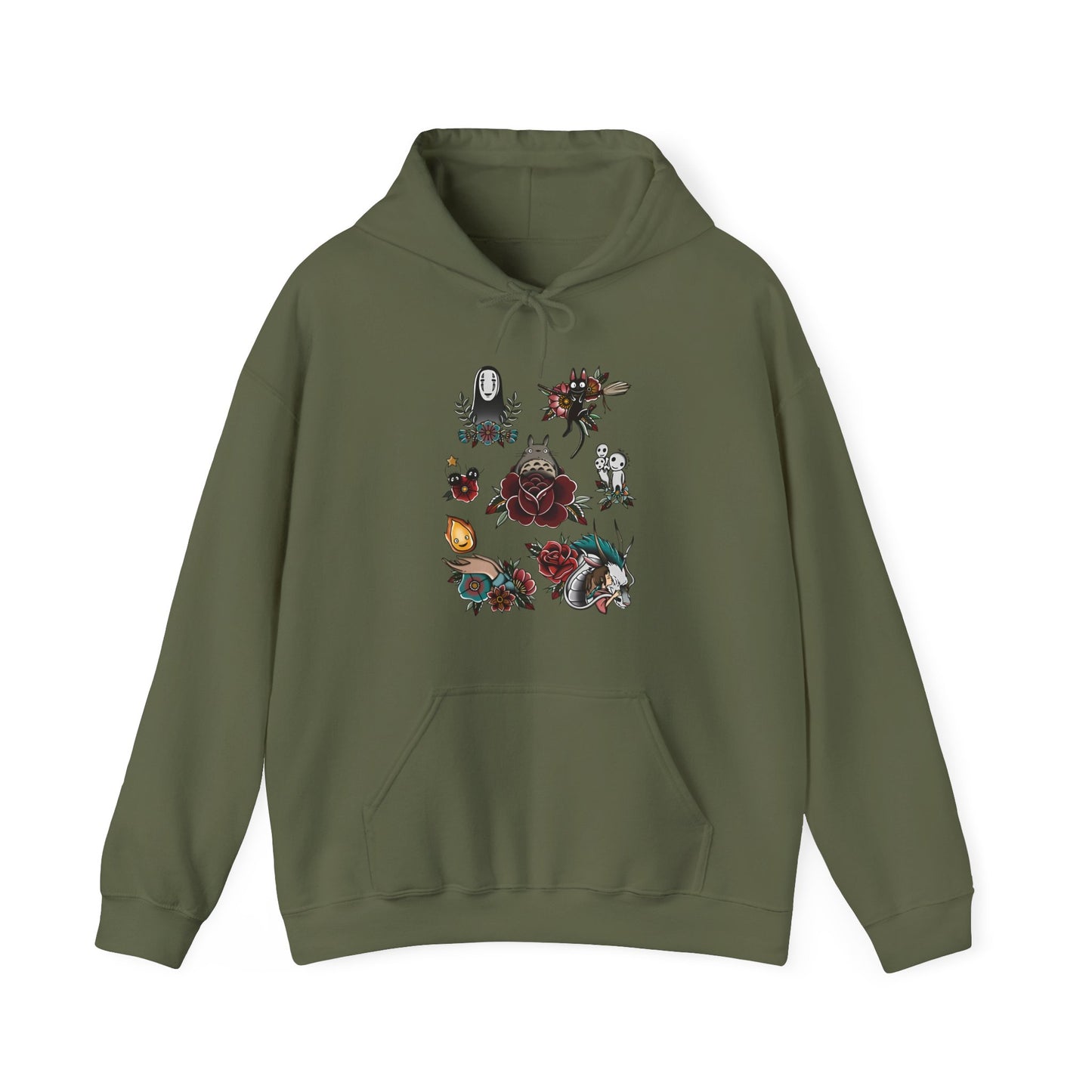 Studio Ghibli Characters Hoodie – 100% Cotton Anime Pullover Featuring Beloved Ghibli Icons