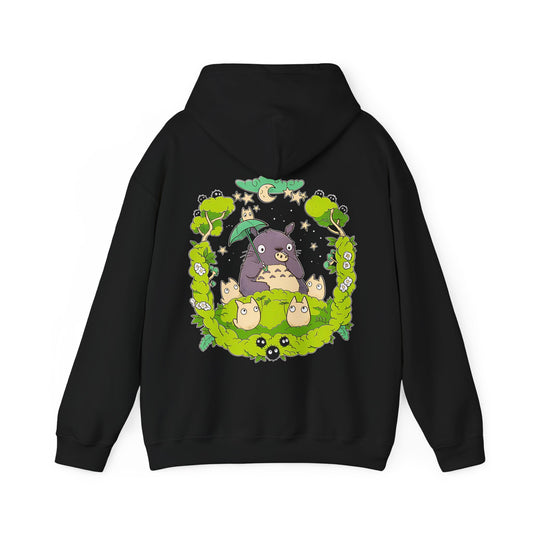Totoro Forest Magic Back Print Hoodie – 100% Cotton Studio Ghibli Hoodie with Totoro Design