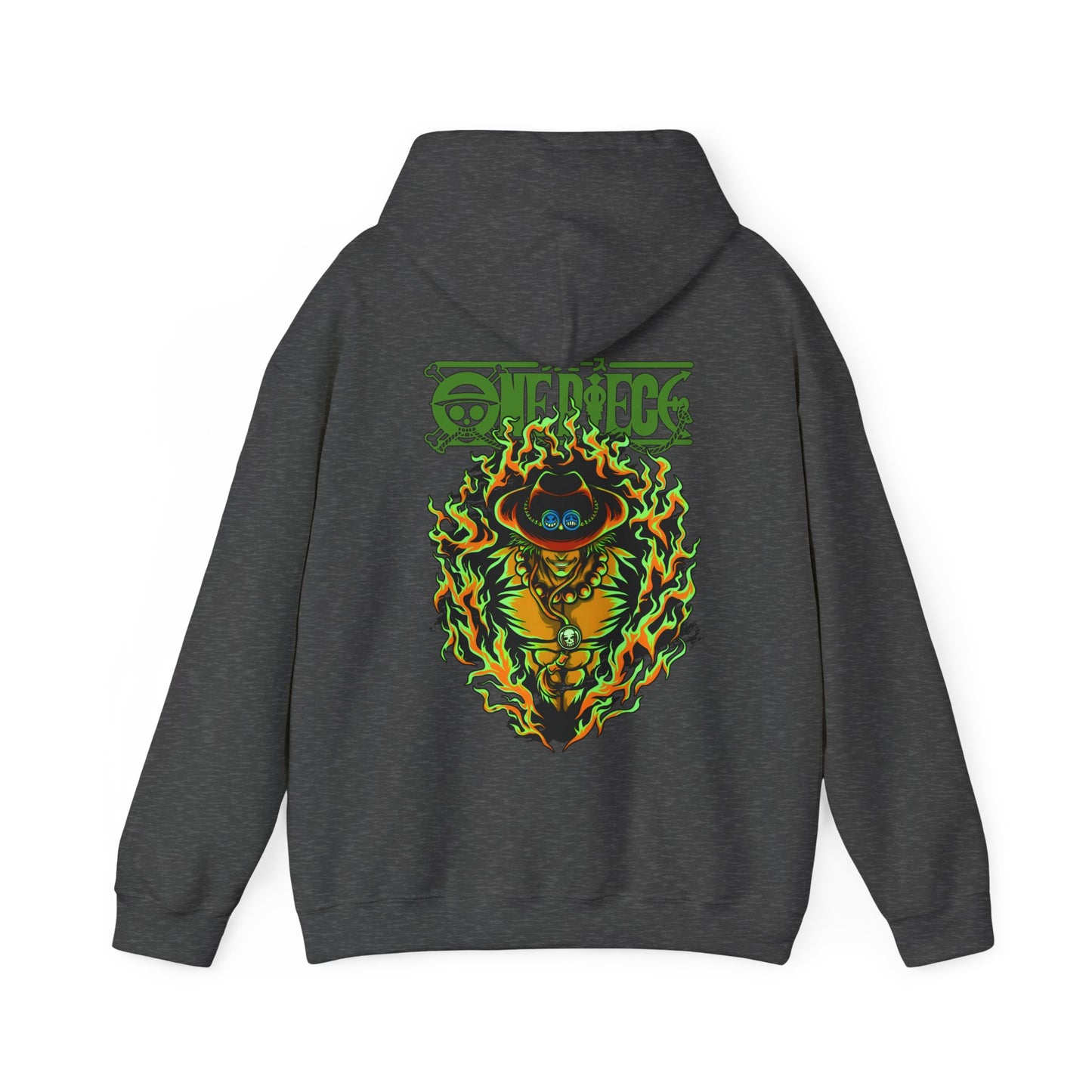 Portgas D. Ace One Piece Back Print Hoodie – 100% Cotton Anime Hoodie for Fire Fist Fans