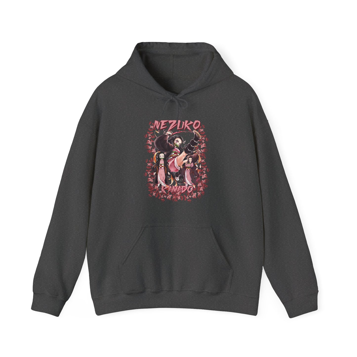 Nezuko Kamado Pink Flowers Hoodie – 100% Cotton Demon Slayer Anime Hoodie for Fans