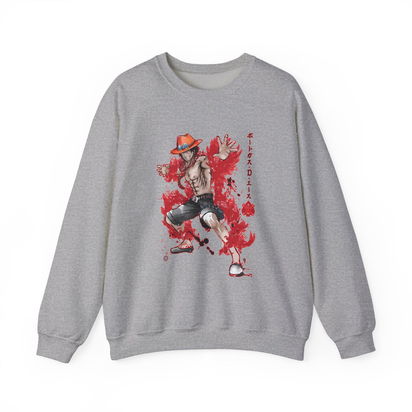 Portgas D. Ace Sweatshirt – 100% Cotton One Piece Anime Pullover for True Fans