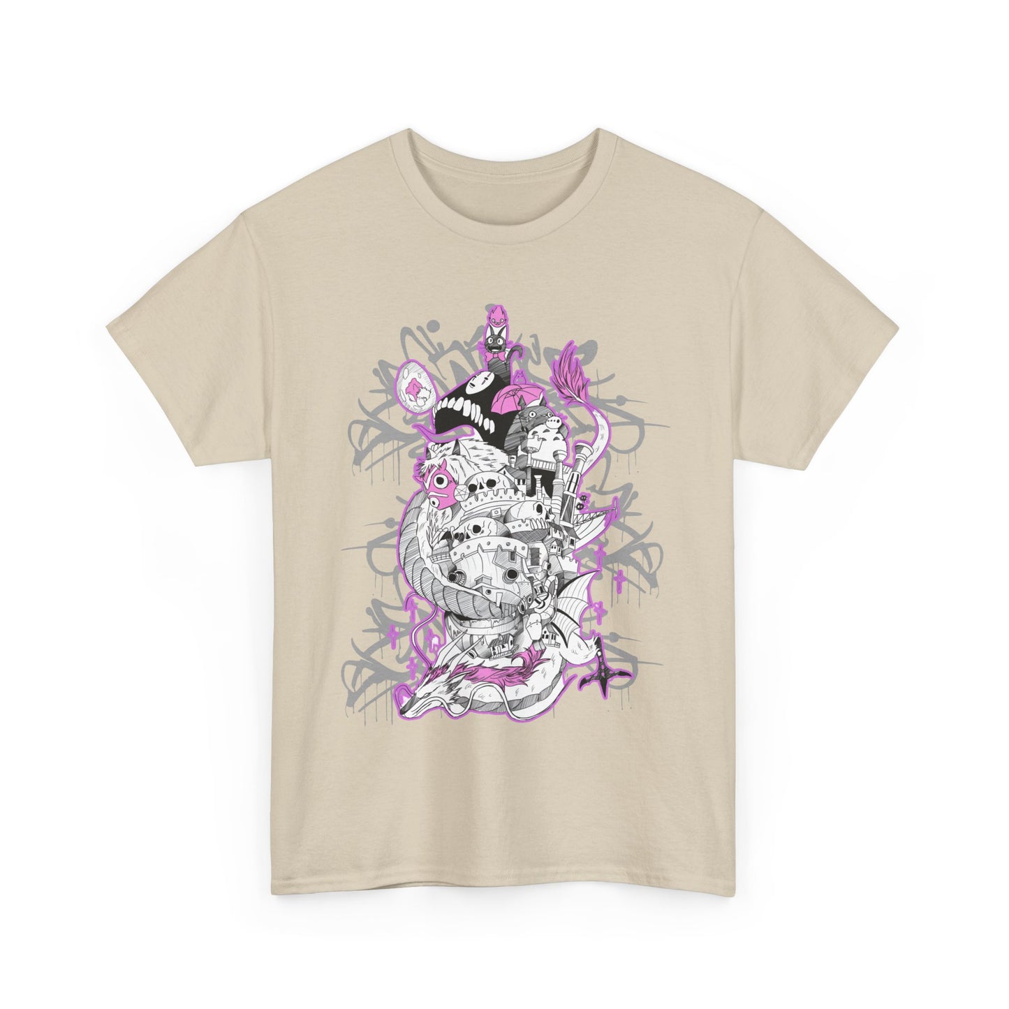 Studio Ghibli Art Deco T-Shirt | Anime Cotton Graphic Tee