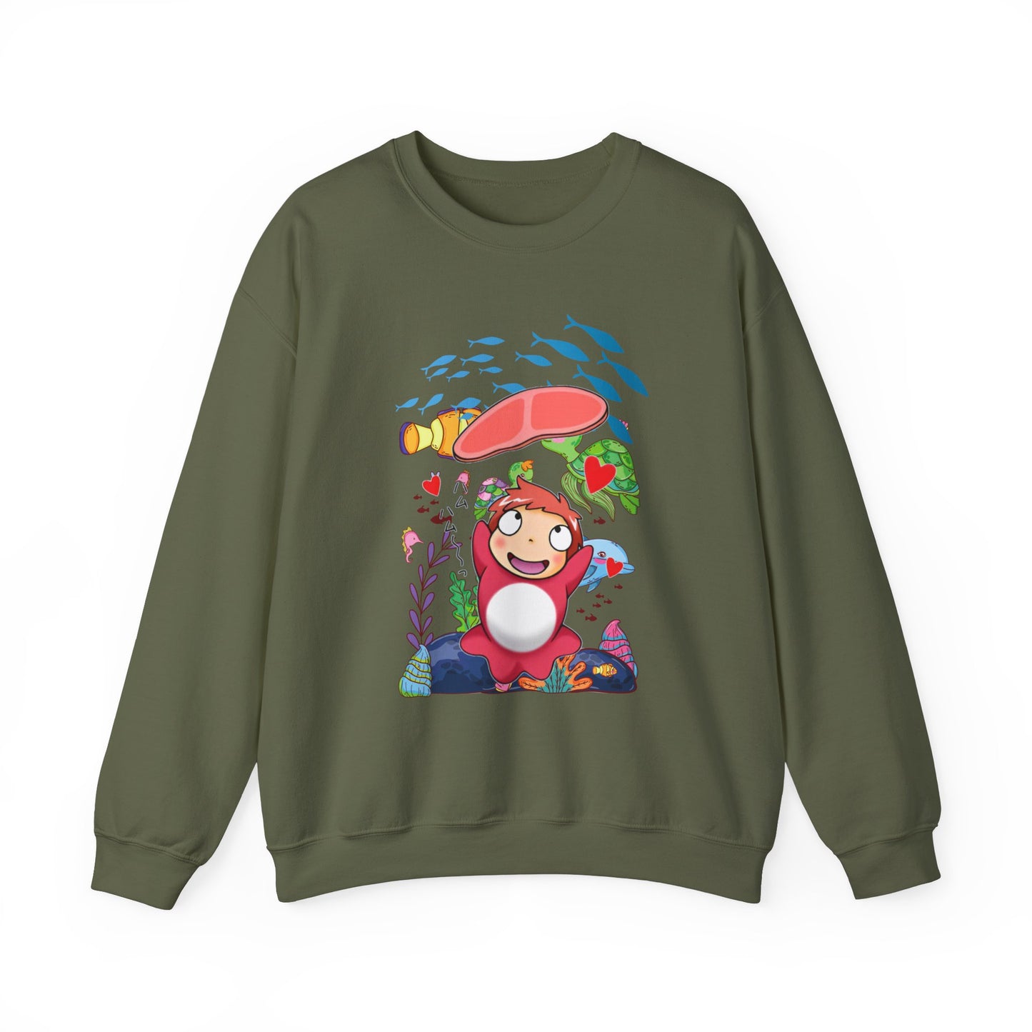 Ponyo Jam Sweatshirt – 100% Cotton Studio Ghibli Pullover for Anime Fans