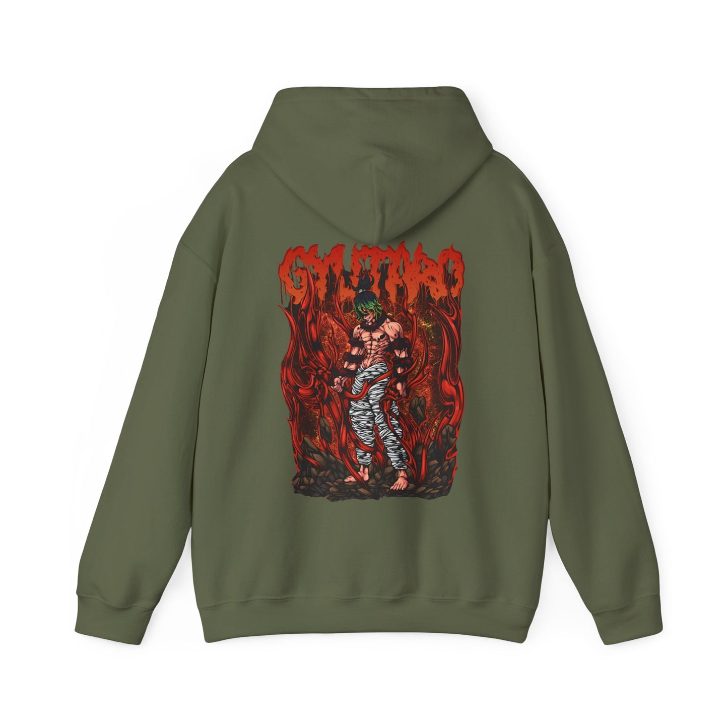 Gyutaro Demon Slayer Back Print Hoodie – 100% Cotton Anime Hoodie for Upper Moon Six Fans