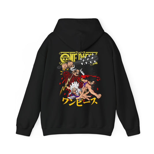 Kaido, Luffy & Ace Back Print Hoodie – 100% Cotton One Piece Anime Sweatshirt