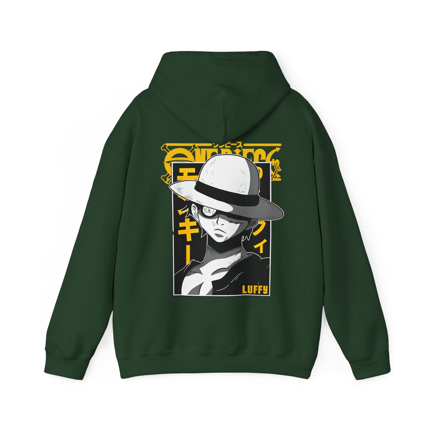 Luffy One Piece Back Print Hoodie – 100% Cotton Anime Sweatshirt for True Fans