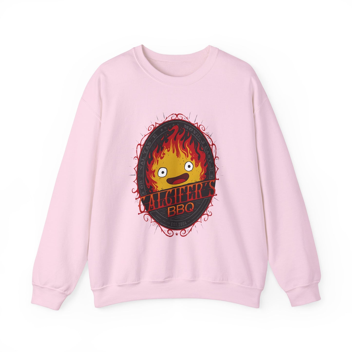 Calcifer BBQ Demon Flame Sweatshirt – 100% Cotton Studio Ghibli Cozy Anime Pullover