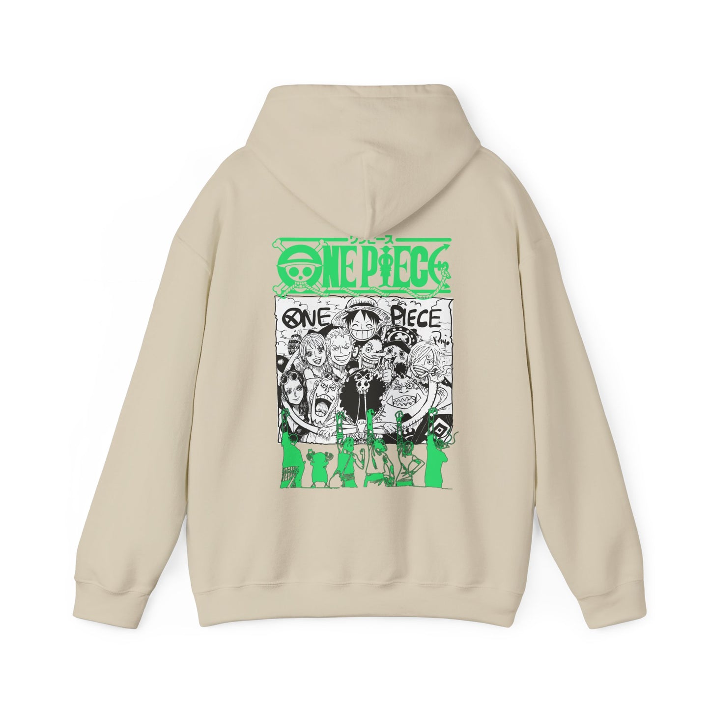 One Piece Characters Back Print Hoodie – 100% Cotton Anime Streetwear