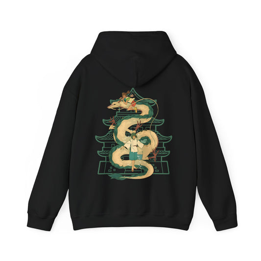 Haku Spirited Away Back Print Hoodie – 100% Cotton Studio Ghibli Anime Sweatshirt