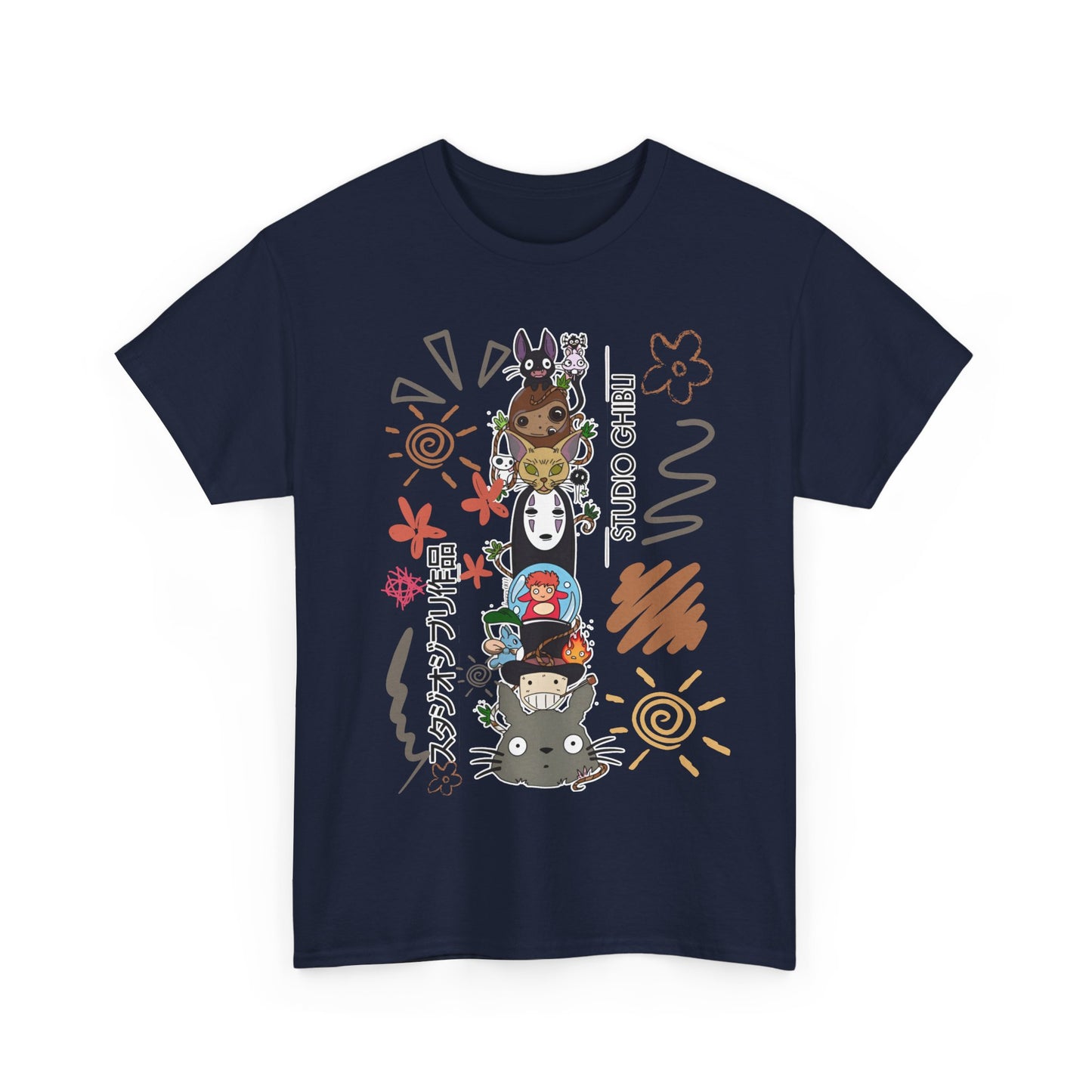 Characters Ghibli T-Shirt 100% Cotton Studio Ghibli Anime Tee