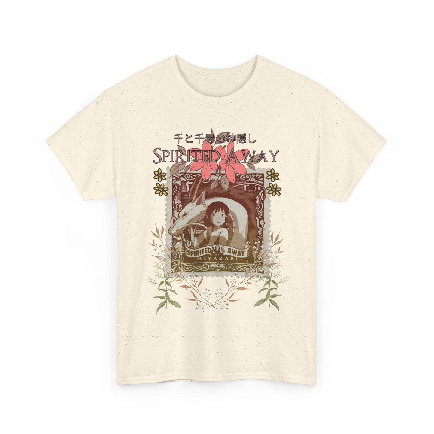 Spirited Away Philately T-Shirt – 100% Cotton Anime Stamp-Inspired Tee for Studio Ghibli Fans