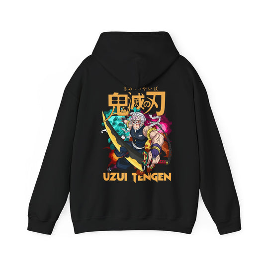 Uzui Tengen Back Print Hoodie – 100% Cotton Demon Slayer Anime Pullover for Kimetsu no Yaiba Fans