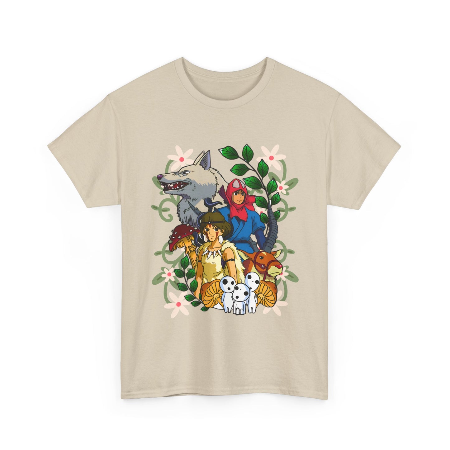 Princess Mononoke Art Cover T-Shirt – 100% Cotton Studio Ghibli Anime Tee