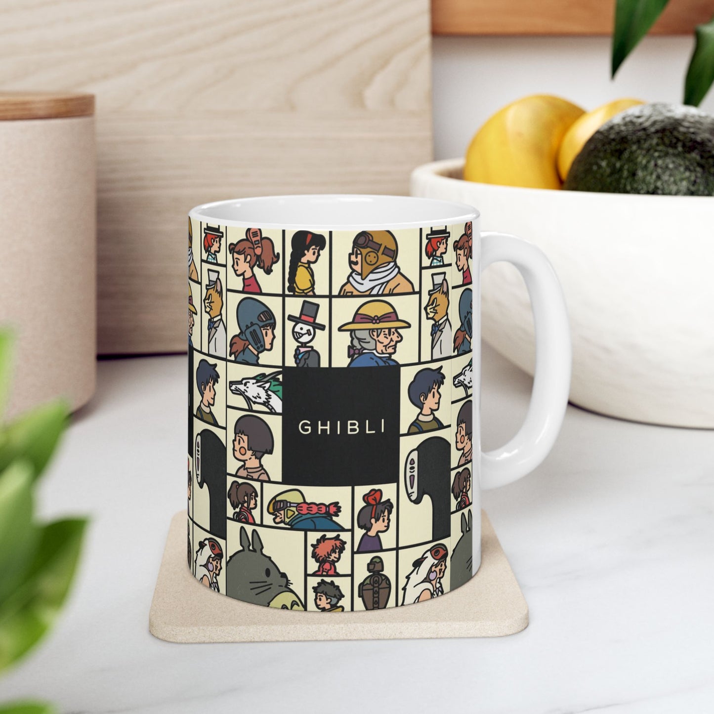 Studio Ghibli Characters Sketch Mug – 11oz & 15oz Ceramic Anime Coffee Cup
