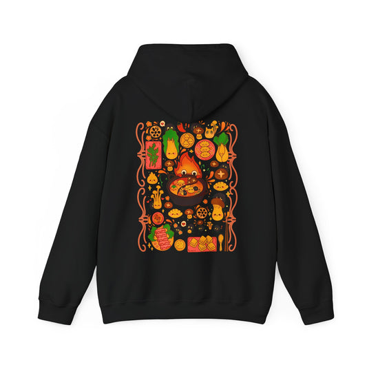Calcifer Breakfast Back Print Hoodie – 100% Cotton Howl’s Moving Castle Studio Ghibli Hoodie