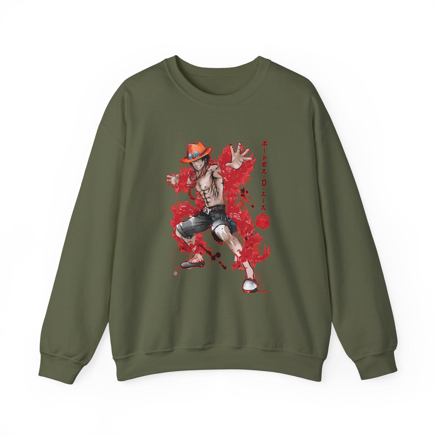 Portgas D. Ace Sweatshirt – 100% Cotton One Piece Anime Pullover for True Fans