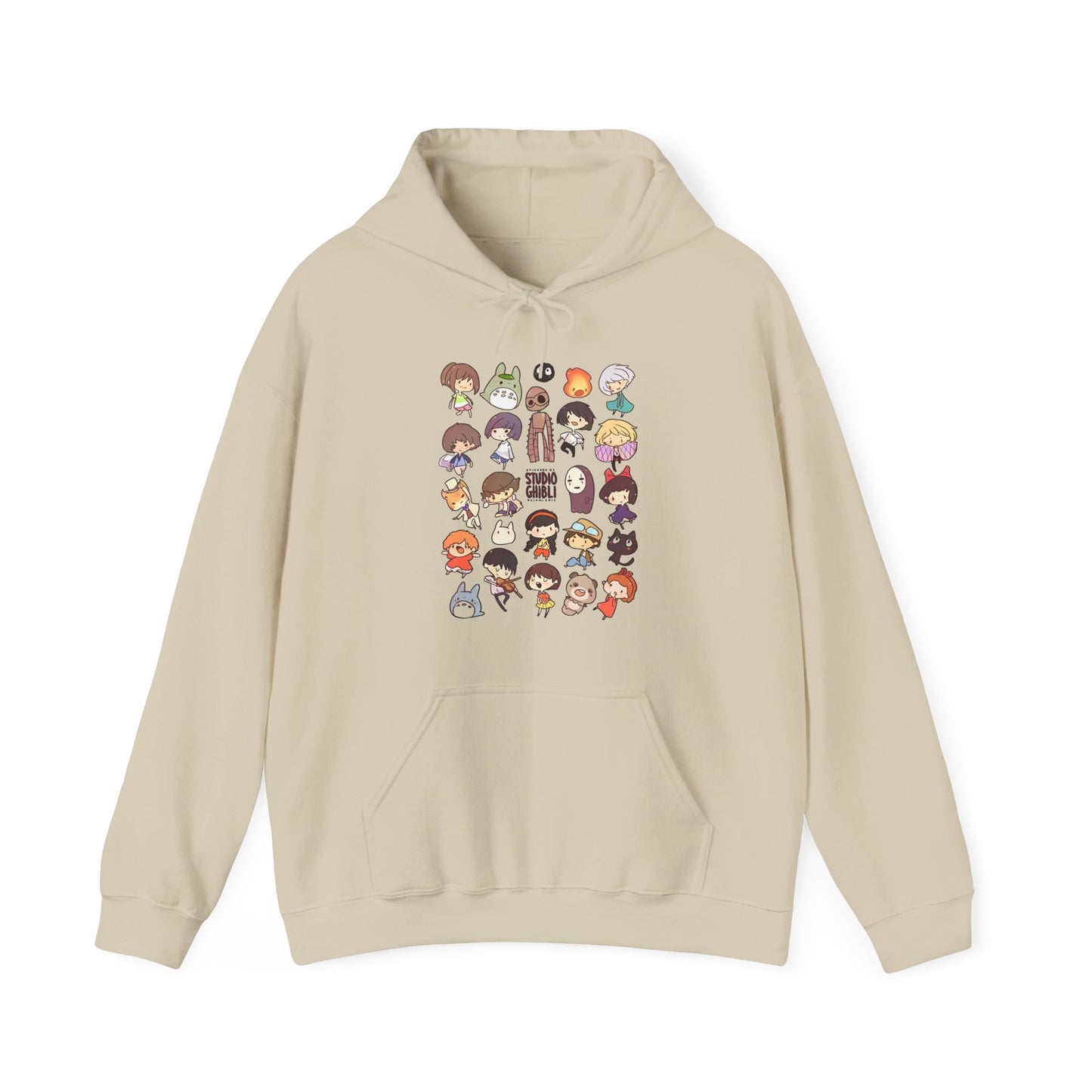 Chibi Studio Ghibli Characters Hoodie – 100% Cotton Anime Pullover for Ghibli Fans
